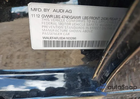 2013 Audi A4 2.0T Premium from USA, damaged, VIN WAUEFAFL0DA163286